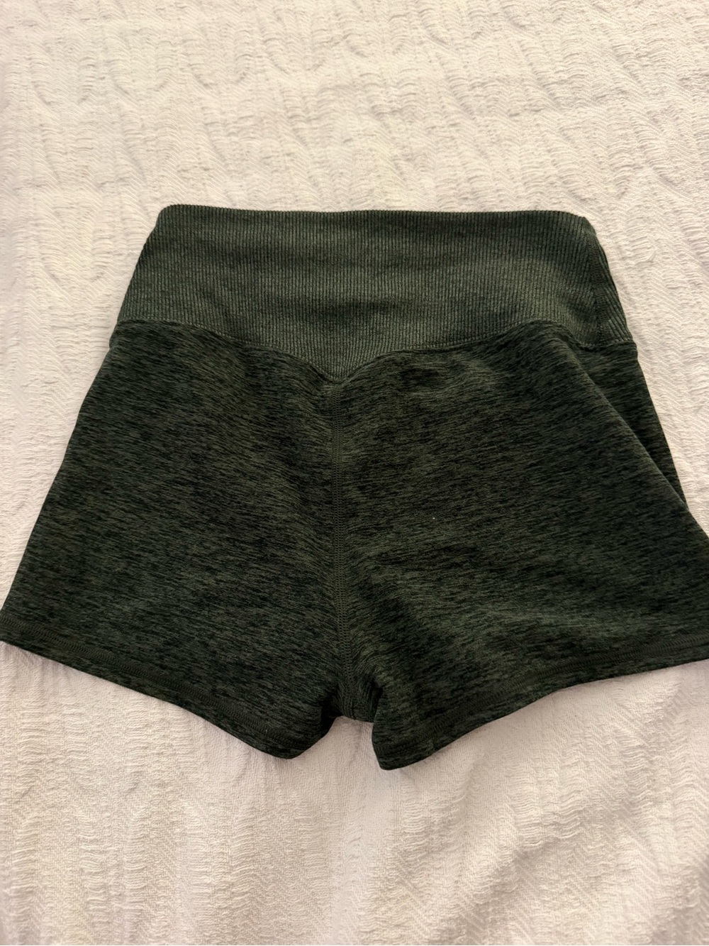 Alo Alosoft Women’s High-Rise Seamless Active Shorts in Dark Green